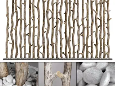 Planter thick sang branch crooked 3D model