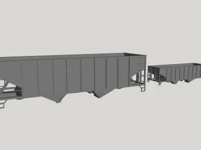 8 Panel 2 Bay Hopper in HO and N Scales 3D print model