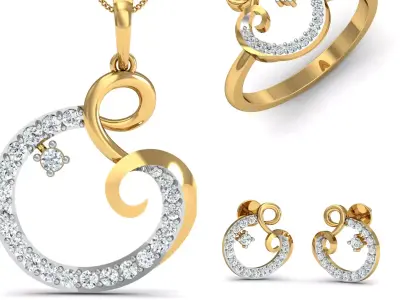Diamond Locket Set 3D print model 27