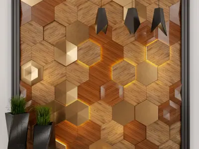 Decor hexagonal wall 3D model