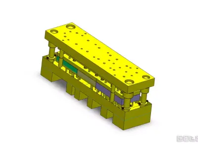Progressive Press Tool for Drawn Component with Die Assembly 3D model