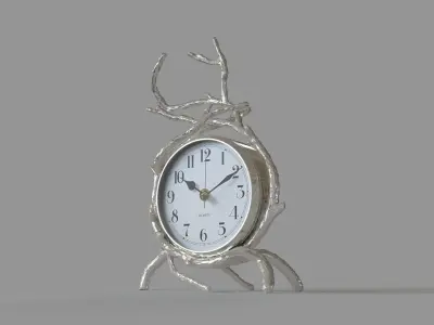 Twig Clock Nickel 3D model
