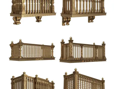 Classic Balcony Collection Low-poly 3D model