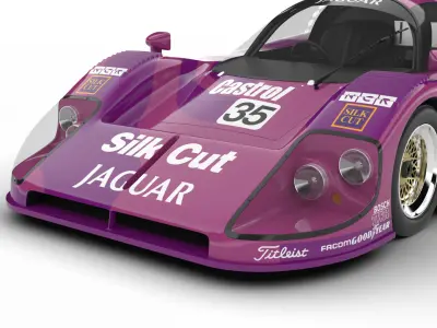 Jaguar XJR-9LM Le Mans Silk Cut Racing 1988 3d model 3D model