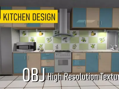 Kitchen Design 1 Low-poly 3D model