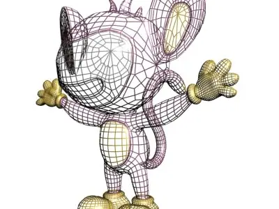 Pokemon like monkey RIGGED Low-poly 3D model