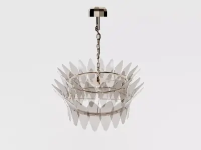 Luxury Glass Feather Chandelier Free 3D model