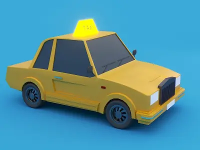 Cartoon Taxi 3D model