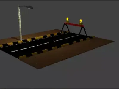 Road With Stop Barrier  3D model
