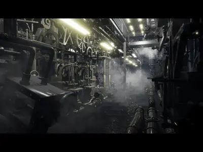 EngineHall Low-poly 3D model