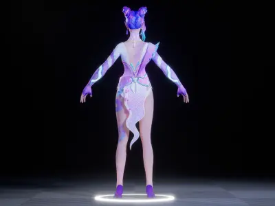 SNAKE GIRL 3D MODEL Low-poly 3D model