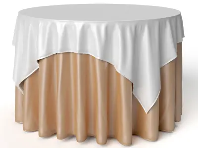 Round Tablecloth Oriental Restaurant 3D model