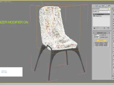 Crumpled Paper Chair Free 3D model