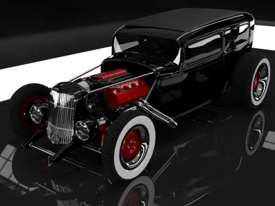 32 Classic Hot Rod Sedan 3D print model
