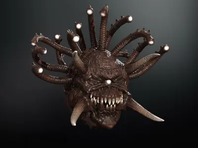 EvilEye demon head Low-poly 3D model