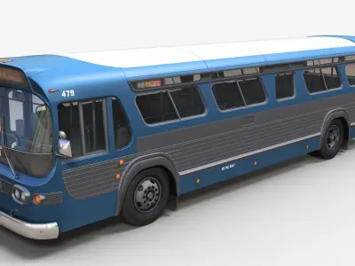 Old bus Low-poly 3D model