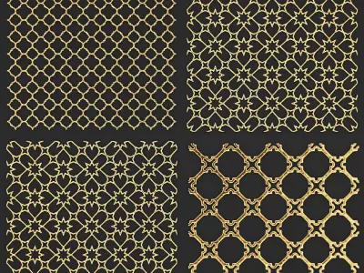 Collection of golden lattice 3D model