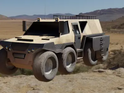 Military ATV Low-poly 3D model