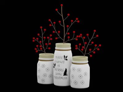 Christmas Jars Low-poly 3D model