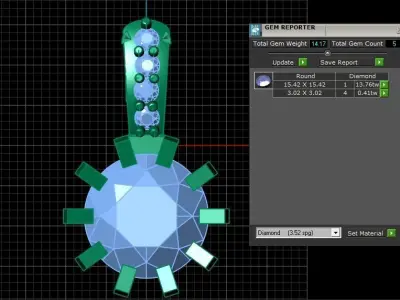 NATURAL RUBY AND DIAMOND PENDANT 3D PRINTABLE MODEL 3D print model