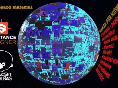 PBR Sci Fi Board material 082 Texture
