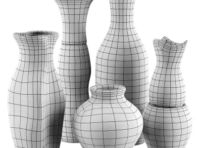 Vase decor Low-poly 3D model 6