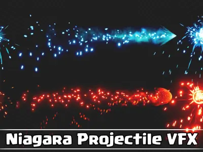 Niagara Projectiles VFX VOL01 Low-poly 3D model