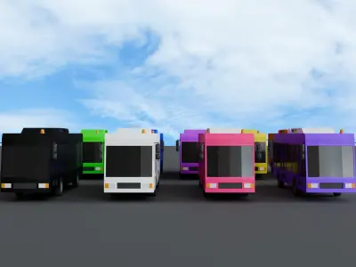 Bus Collection 070546 Low-poly 3D model
