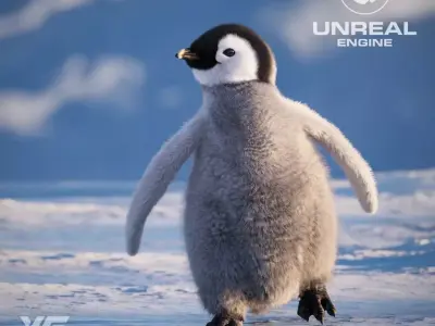 Emperor Penguin Baby  UE Character Asset 3D model