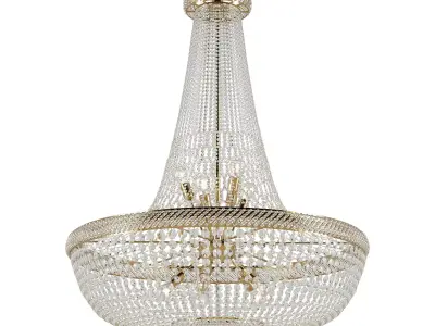 BariE15100200G chandelier with crystals and gold finish 3D model