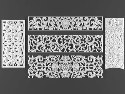 5 ornamental classic decoration 3d model kitbash vol 37 3D model