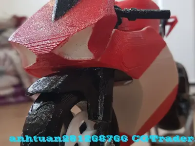 Ducati V4 SportBike Motorcycle miniature 3D print model