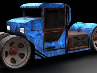 6 Pick up cars Low-poly 3D model