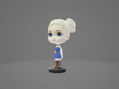 Winter Charm Bobblehead Girl 3D model