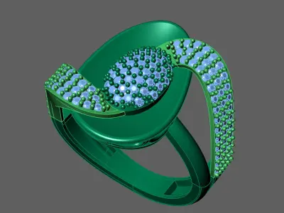 Womens Rings With Stone Ring Ready STL 3DM Models Rings women 3D print model 29