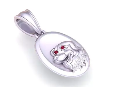 gold dog pendant 3D printable model  3D print model