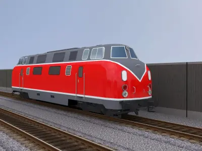 Diesel Locomotive 1 Low-poly 3D model