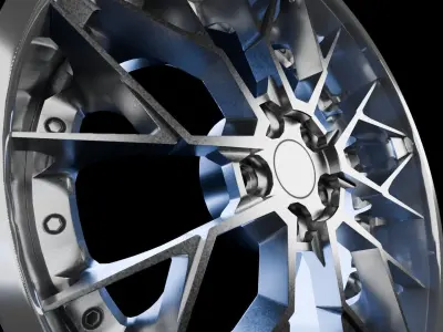 Awesome Rim and Tire 11 Low-poly 3D model