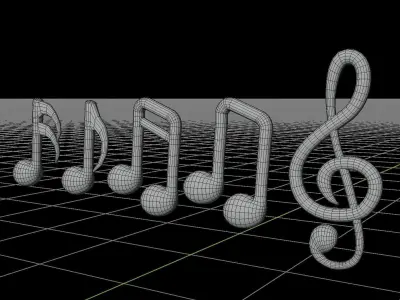 Musical Note Tone 3D Model 3D model