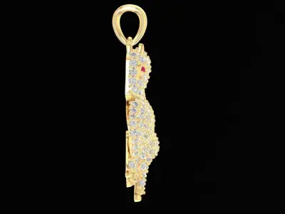 Luxury Diamond Lion Head Pendant for Men  2286 3D print model