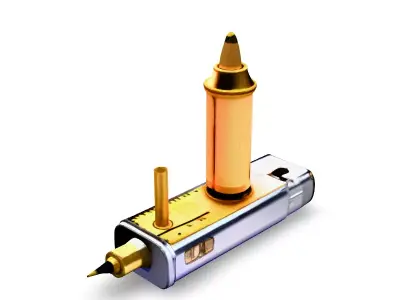 Luxury Gold and Silver Vape Pen Low-poly 3D model