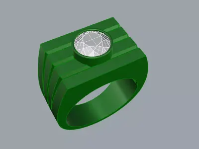 Elegant Mens Ring Gold Jewelry  3D print model
