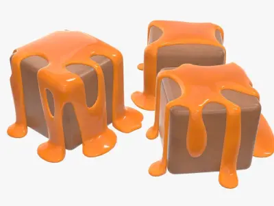 Candy poured with caramel 3D model