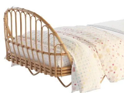 Malu Vintage Rattan Bed 3D model