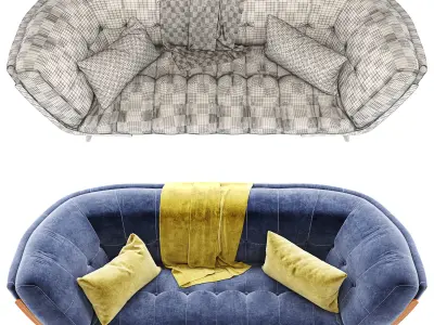 Studio Fabric Sofa 3D model