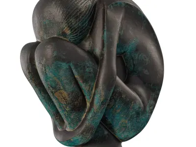 Antique Abstract  Embrace of Life Statue Low-poly 3D model
