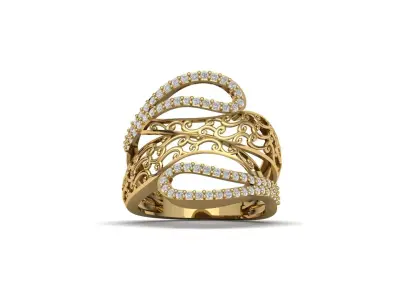 STL 3DM Women Ring Womens Ring Diamonds With Stone Model 3D print model