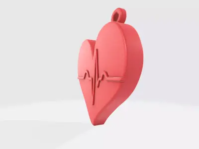 Heart with Heartbeat Line ValentineS Day Romantic Home  3D print model