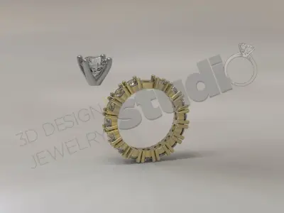 Luxury brilliant infinity solitaire ring 3d model 3D print model