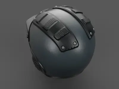 Helmet scifi military combat 3d model low poly human Gas mask  Low-poly 3D model